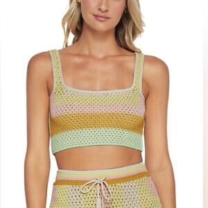 NEW PQ Swim Sorrento Crochet Crop Top Size XS/S